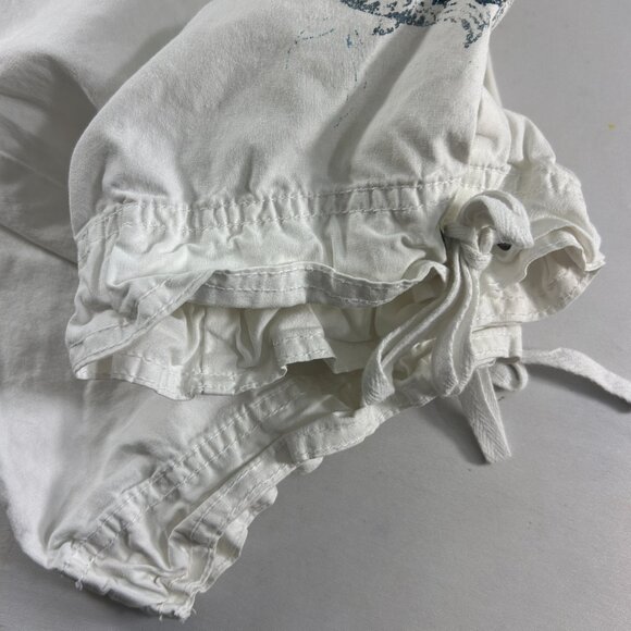 Coldwater Creek Womens Capri Pants Size 16 White Blue Fish Drawstring Hem - Picture 8 of 10